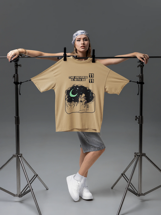 11:11 Angel Number Oversized Graphic Tee for Women