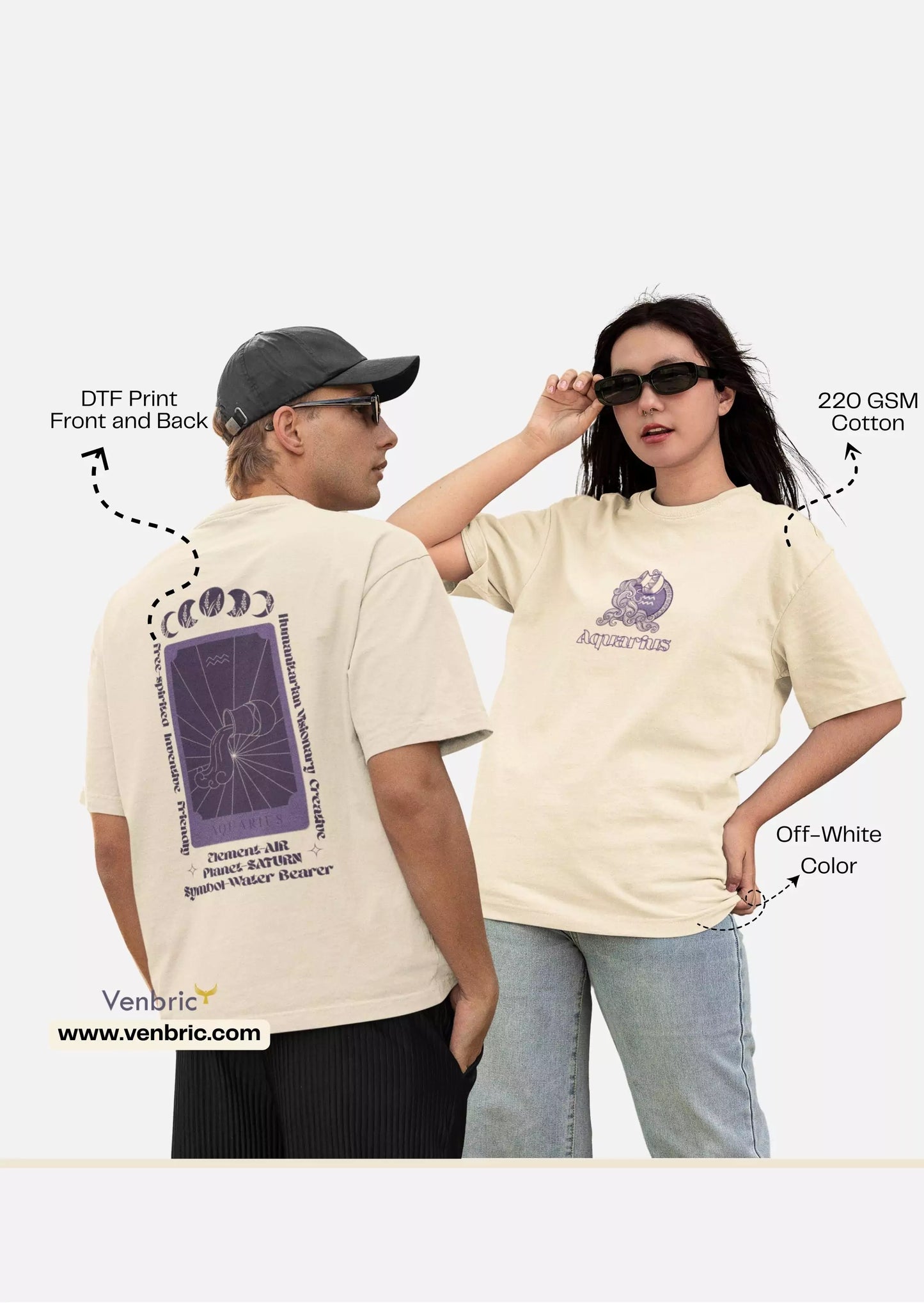 Aquarius Oversized Unisex T-Shirt 220 GSM