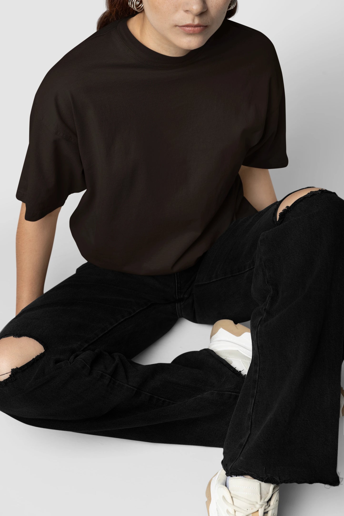 Plain Dark brown Oversized Unisex T-Shirt 240 GSM
