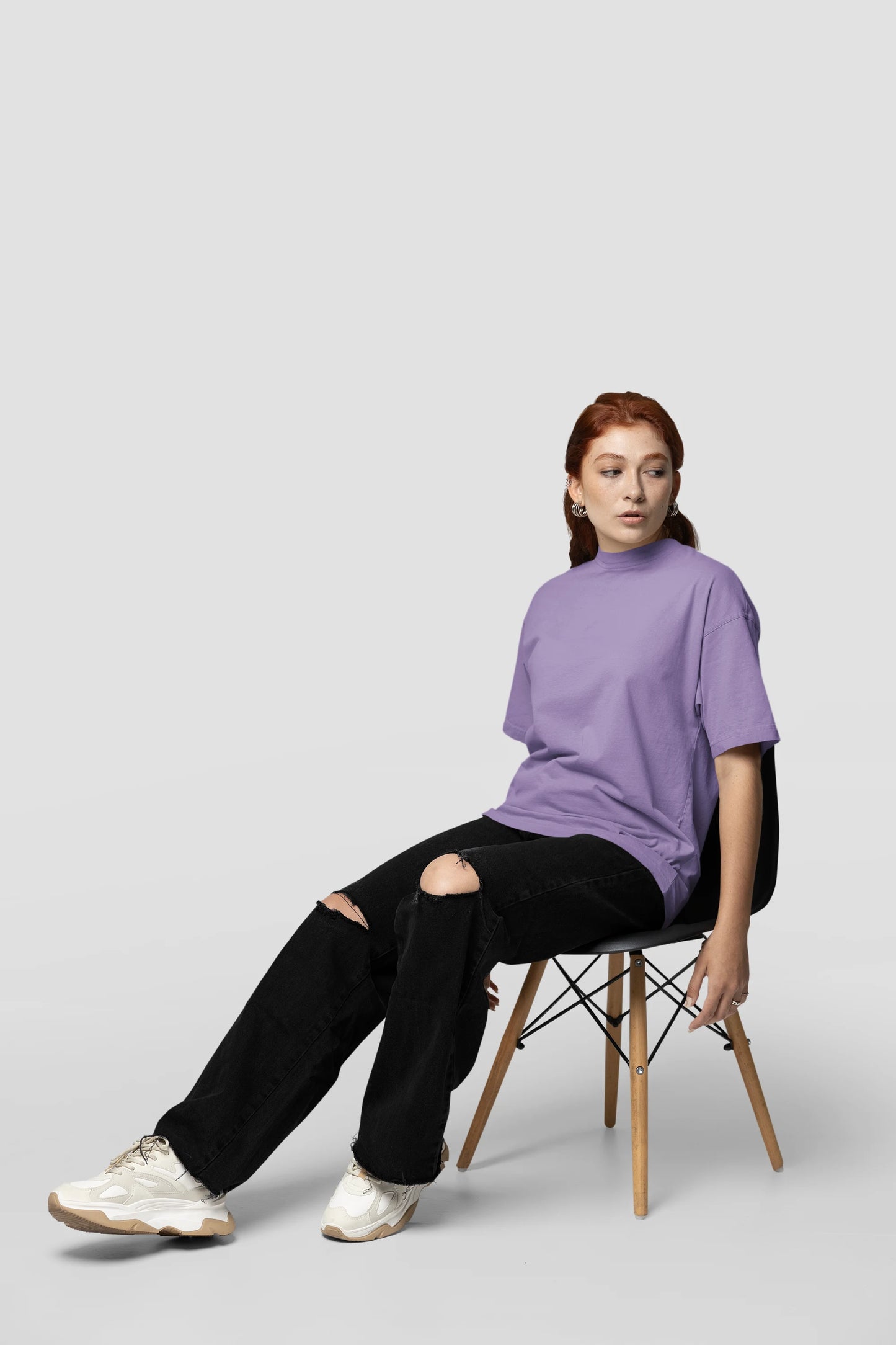 Plain lavender Oversized Unisex T-Shirt 240 GSM