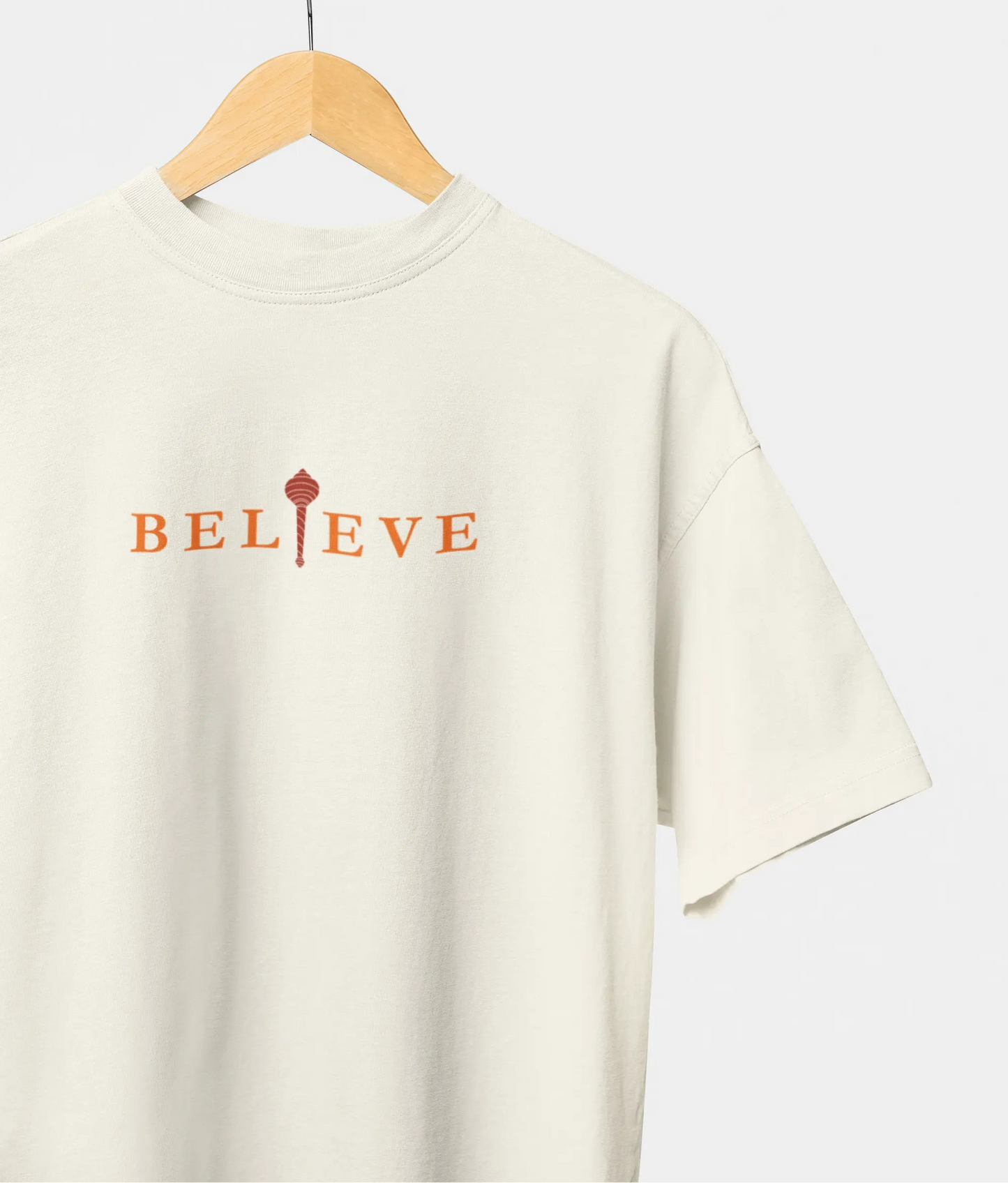 Believe typography graphic tee for men and women