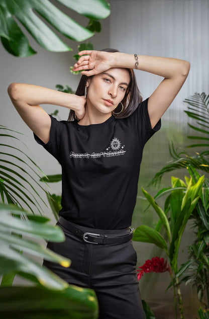 Side view of aesthetic streetwear graphic tee