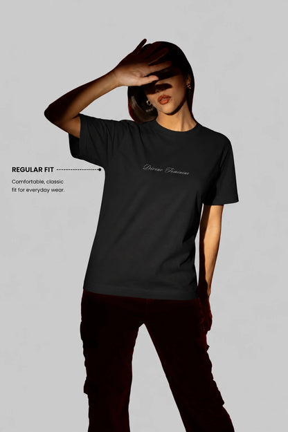 Divine Feminine Aura Tee – Signature Black 220 GSM