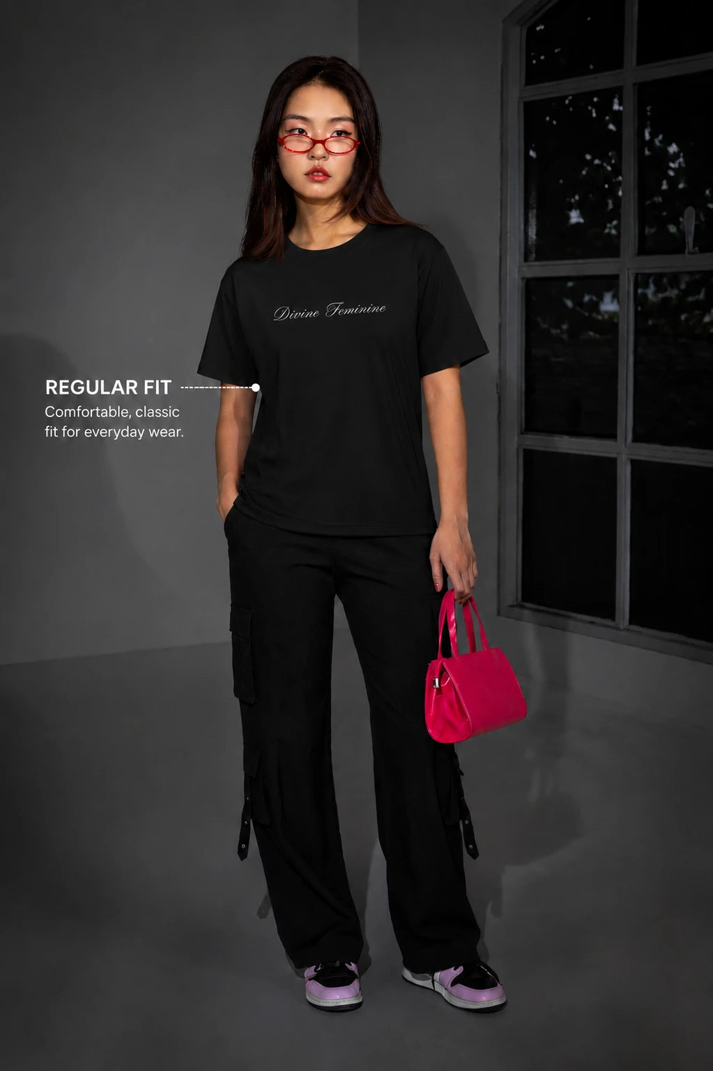 Divine Feminine Aura Tee – Signature Black 220 GSM