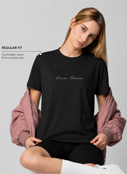 Divine Feminine Aura Tee – Signature Black 220 GSM