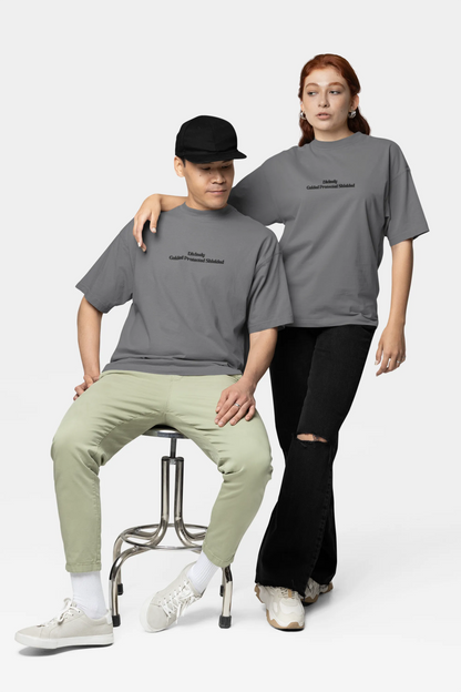 Oversized typography graphic tee for men and women