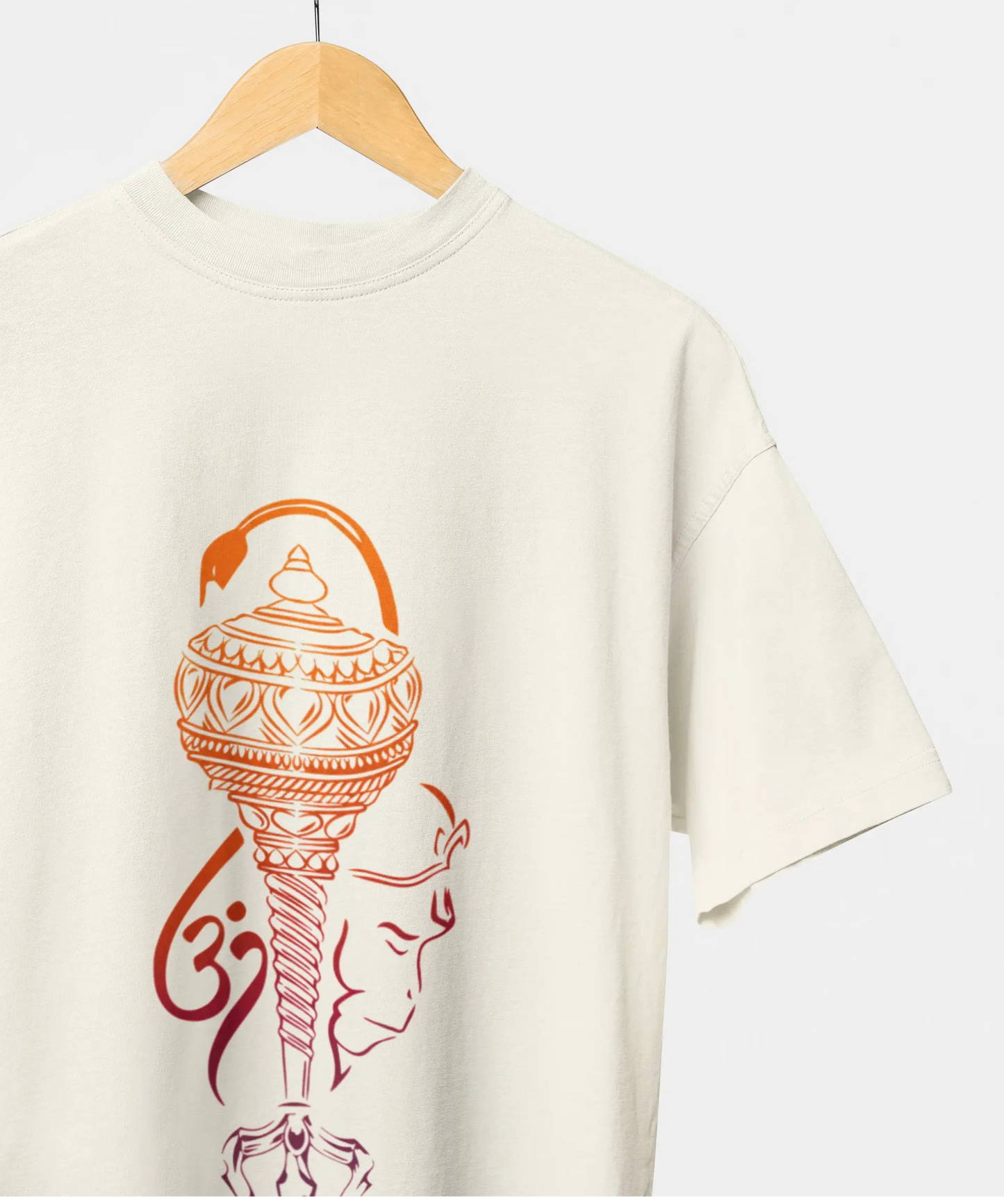 Hanuman graphic print on oversized t-shirt closeup