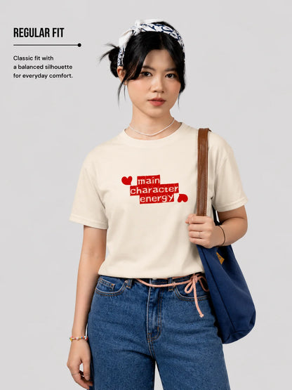 Main Character Energy women's graphic t-shirt regular fit front view