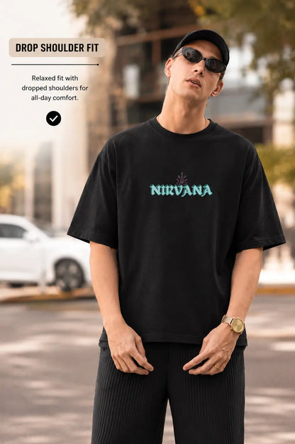 Nirvana typography print on oversized graphic tee