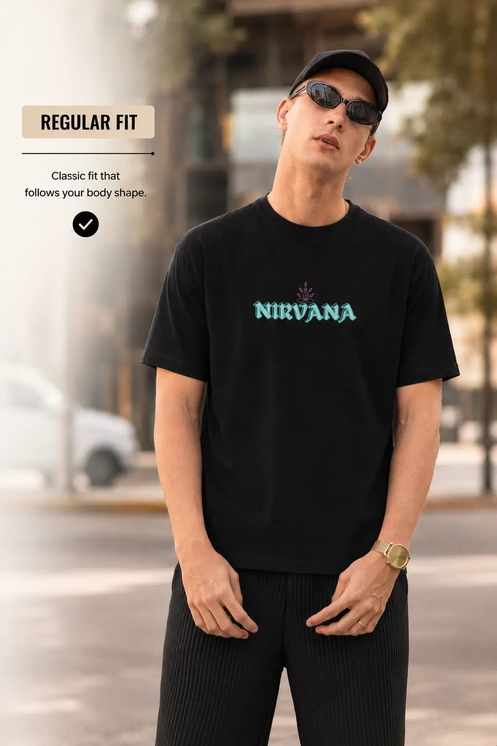 Nirvana typography print on oversized graphic tee