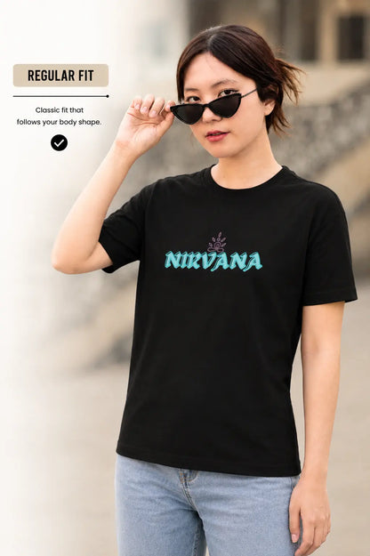 Nirvana typography print on oversized graphic tee