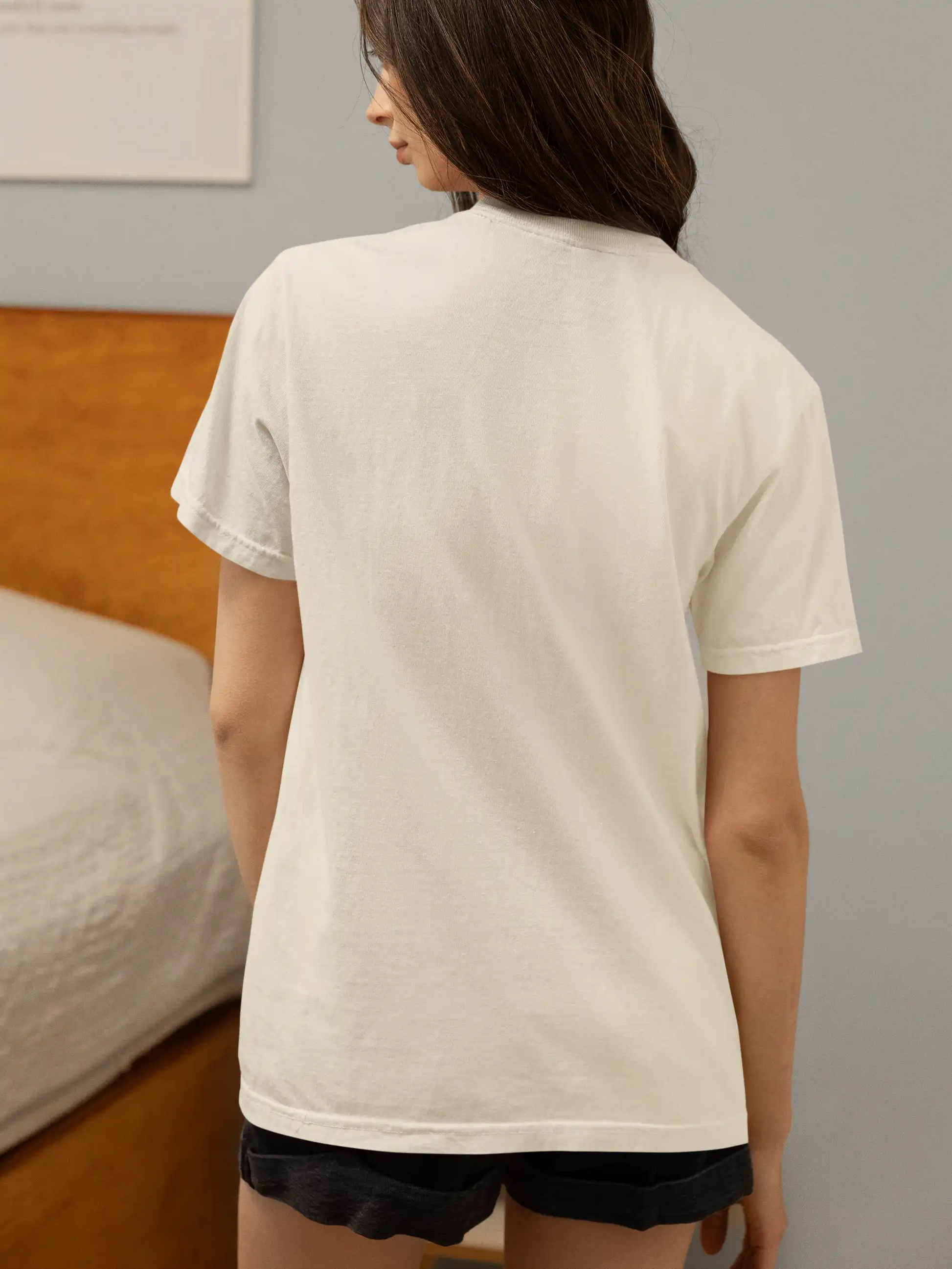 Back side of premium off white t-shirt