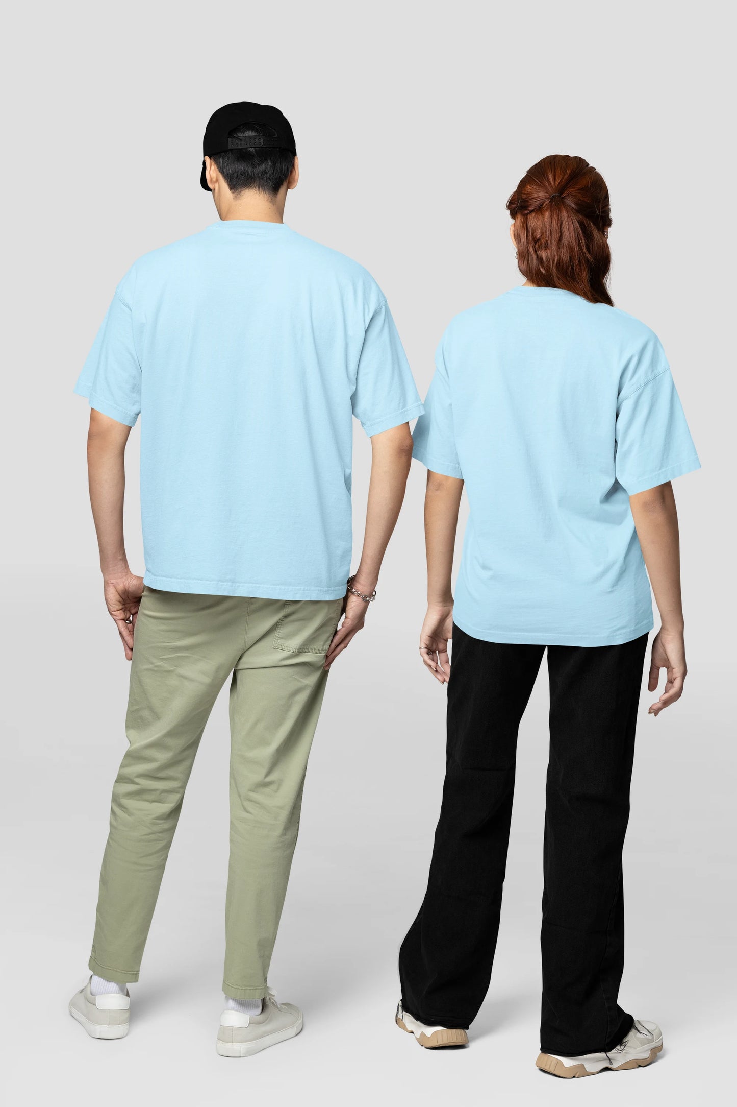 Plain Aqua Blue Oversized Unisex T-Shirt 240 GSM