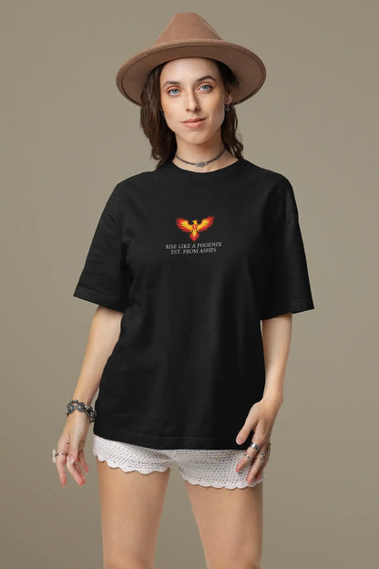 Phoenix graphic print with What Destroyed Me Created Me quote
