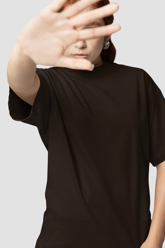 Plain Dark brown Oversized Unisex T-Shirt 240 GSM