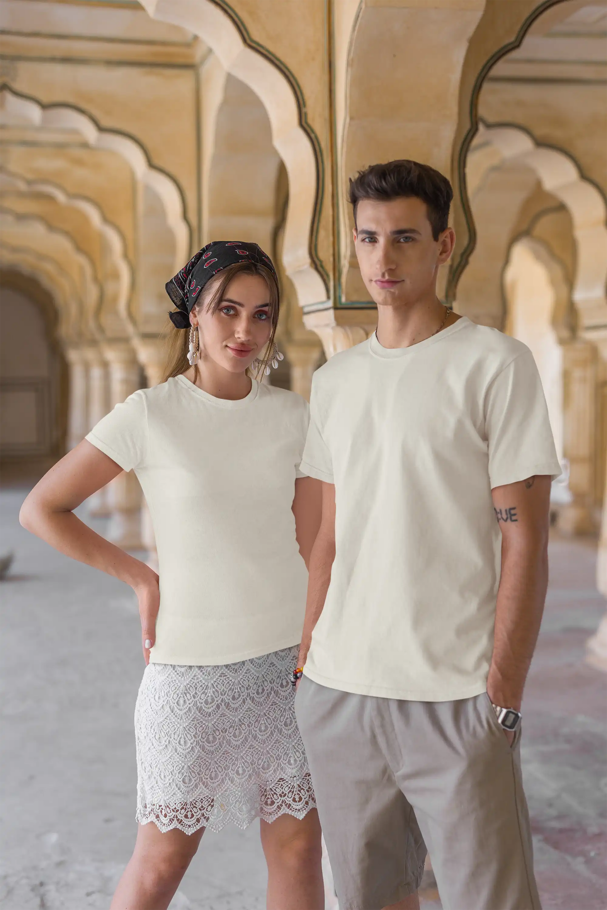 Premium off white t-shirt for men and women in regular fit