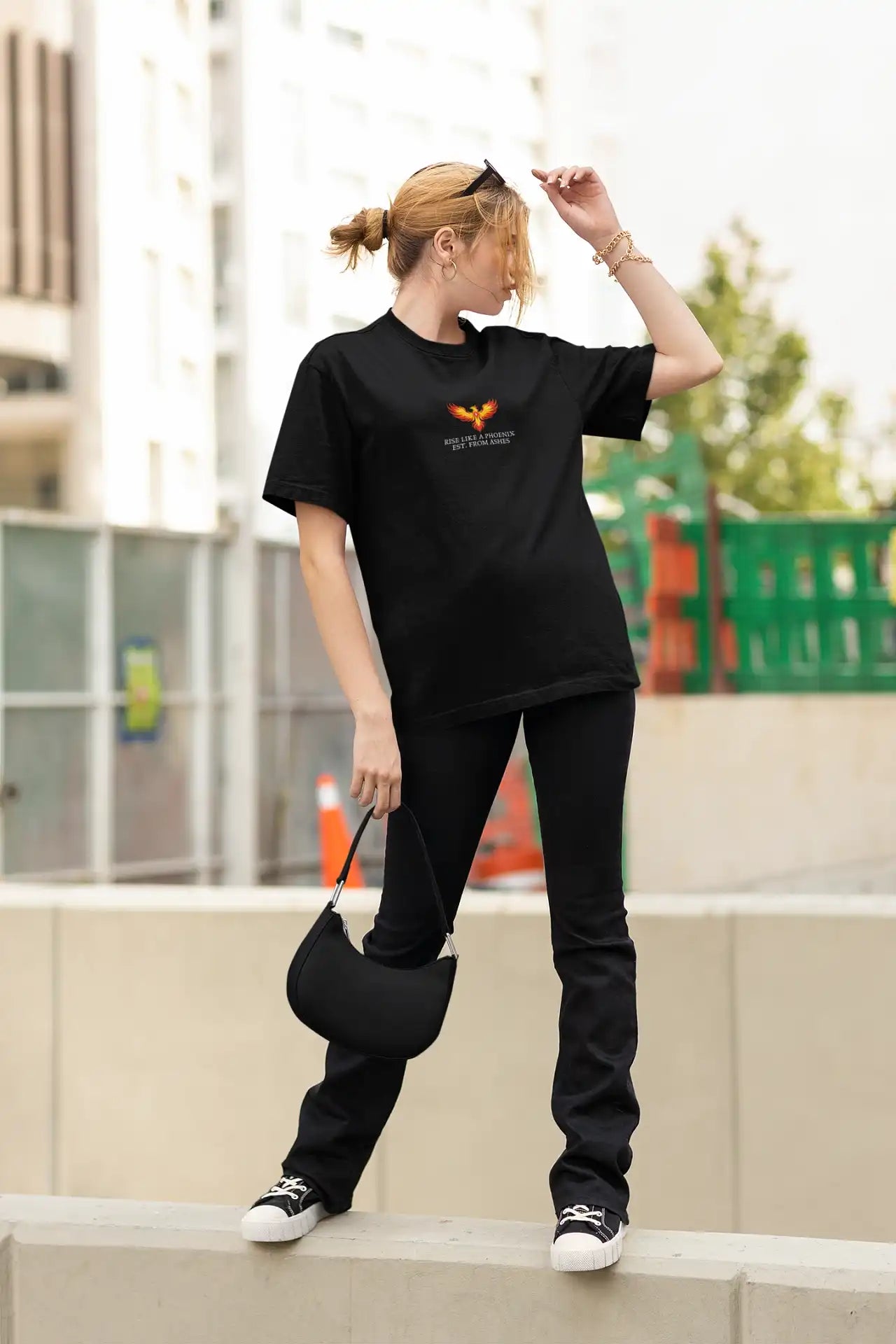 Unisex oversized phoenix graphic tee in premium cotton