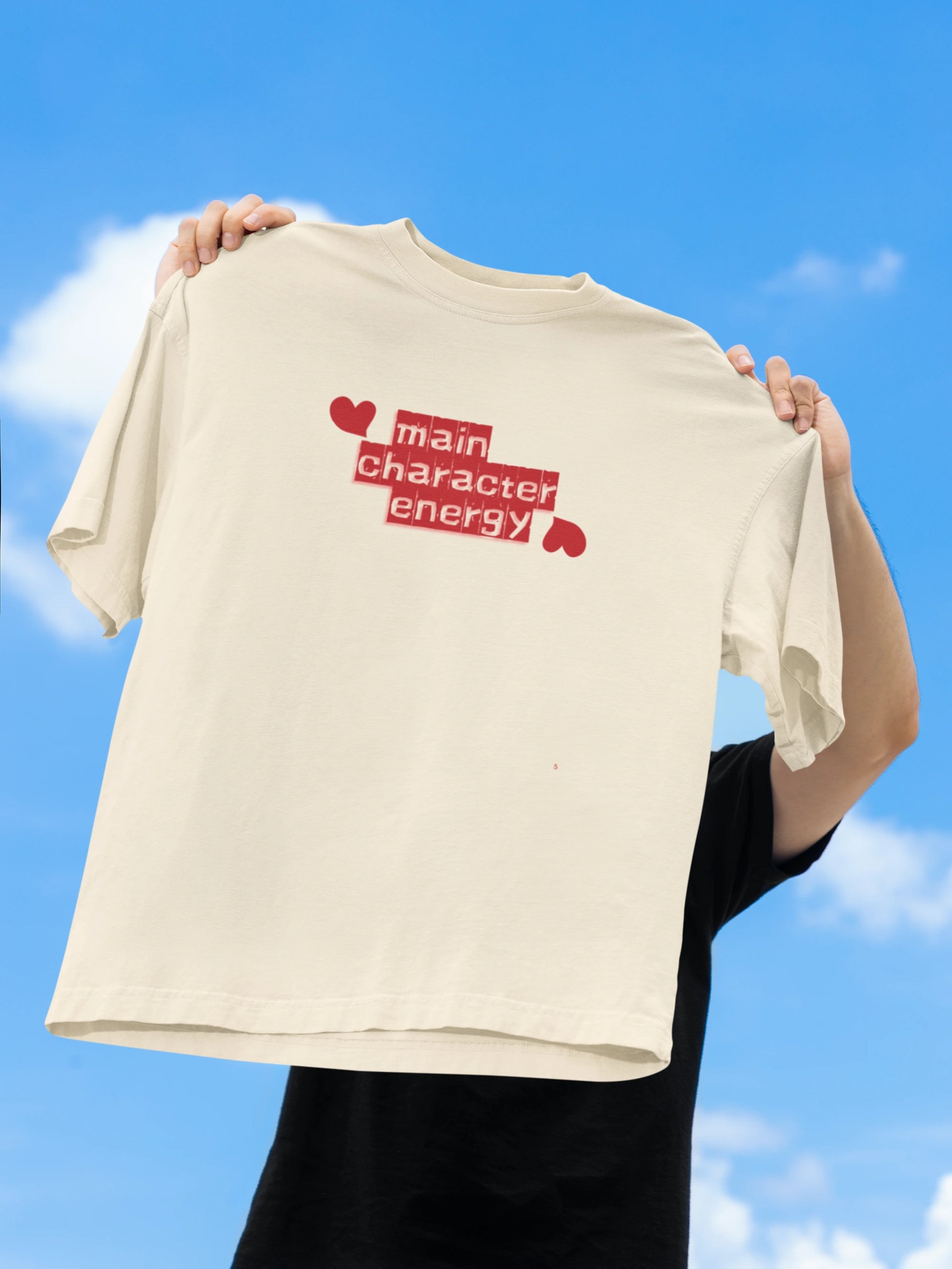 self love aesthetic oversized tee with heart print
