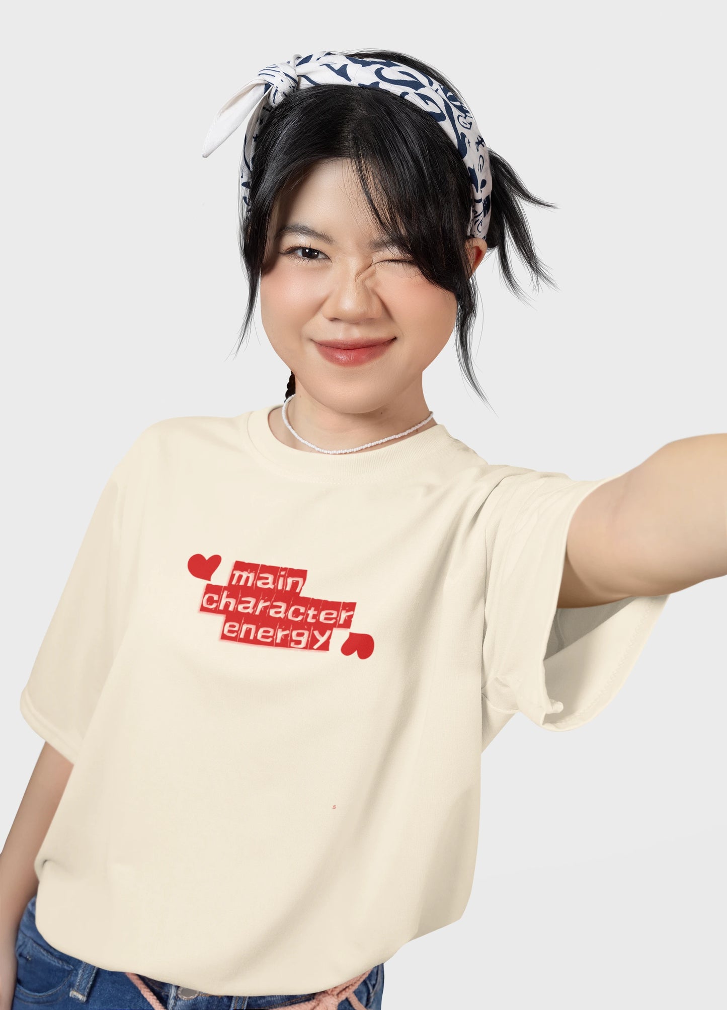 self love aesthetic oversized tee with heart print