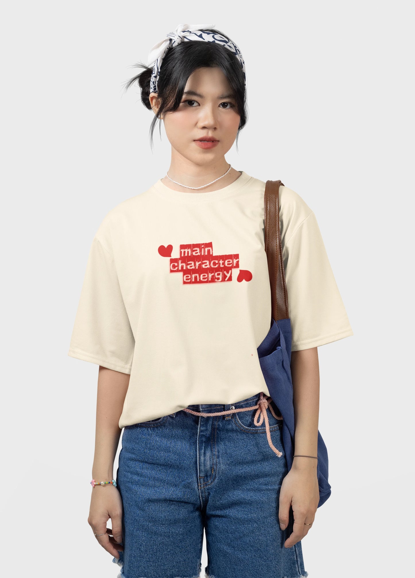 self love aesthetic oversized tee with heart print
