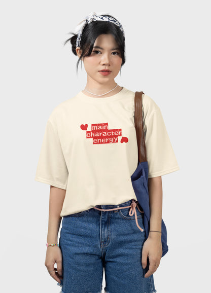 self love aesthetic oversized tee with heart print