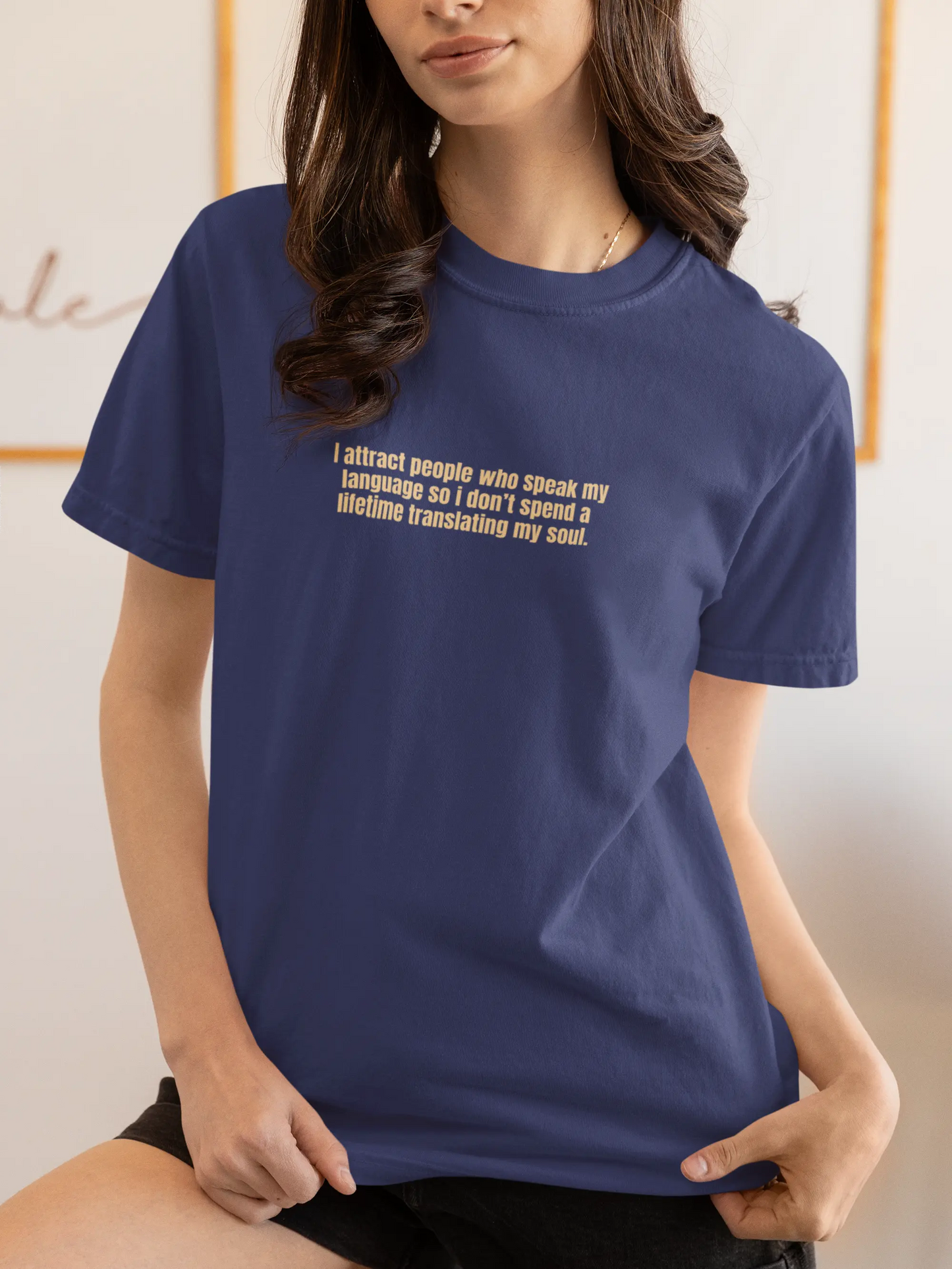 Blue aesthetic quote graphic tee for women