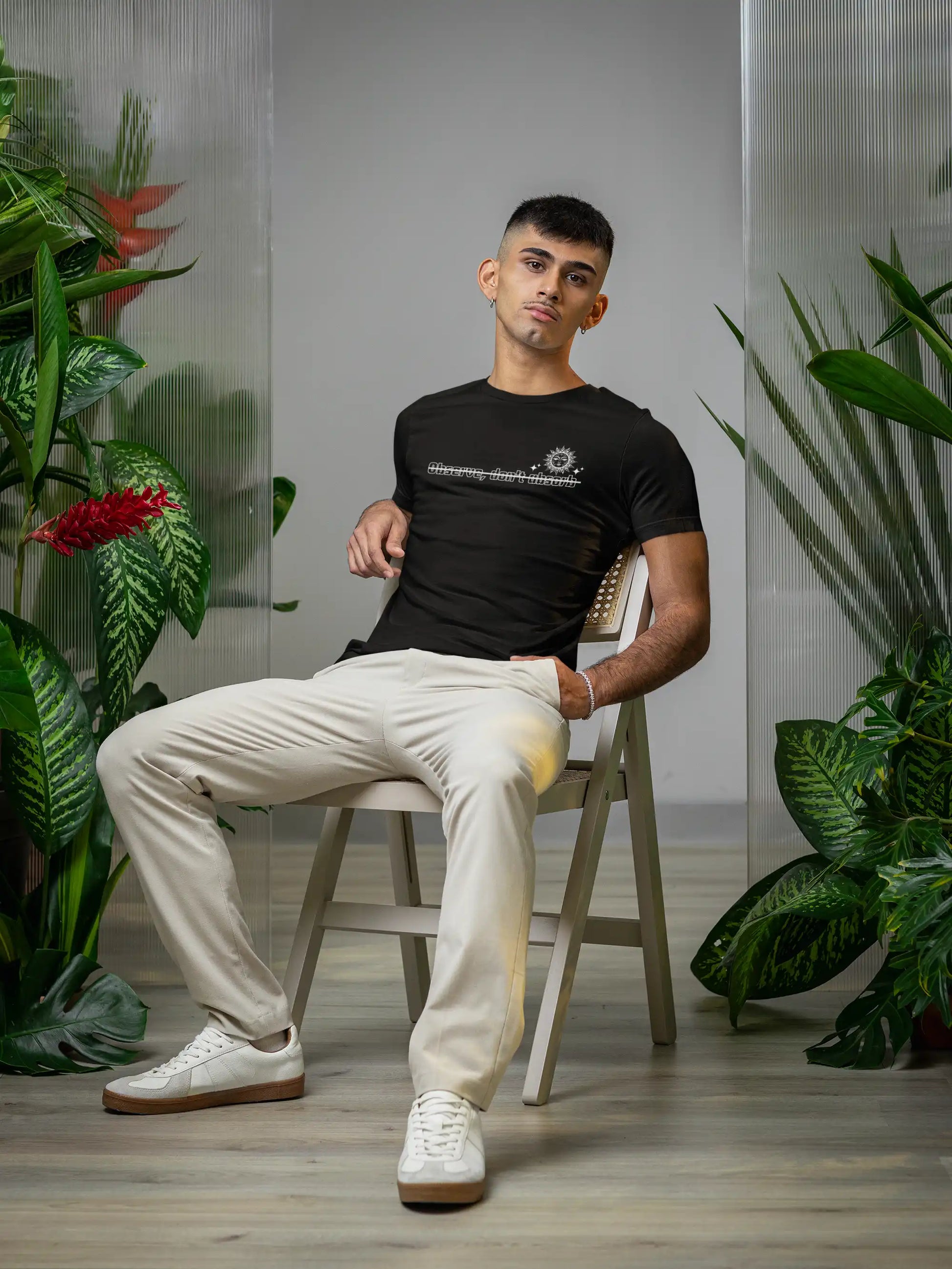 Observe Don’t Absorb aesthetic graphic tee for men