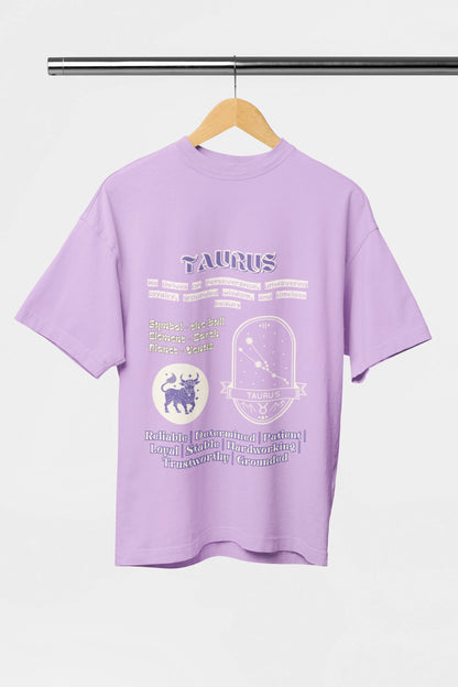 taurus zodiac oversized lilac t shirt graphic print unisex