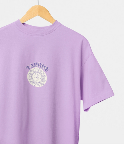 taurus zodiac oversized lilac t shirt graphic print unisex