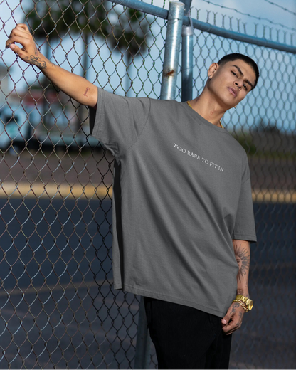 Too Rare To Fit In graphic tee for men and women grey color