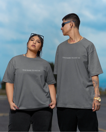 Too Rare To Fit In graphic tee for men and women grey color 