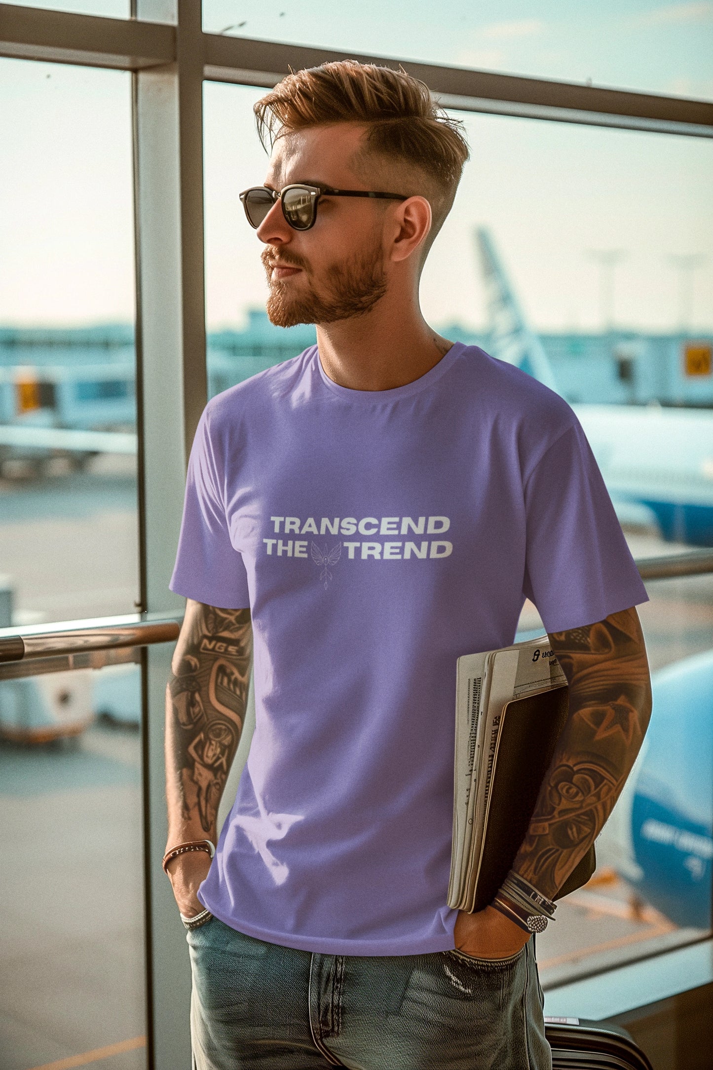 transcend the trend lavender graphic t shirt unisex regular fit