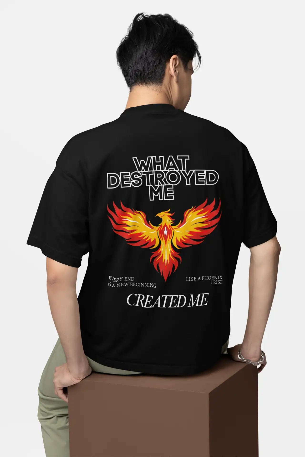 What Destroyed Me Created Me Phoenix Graphic Tee for men and women